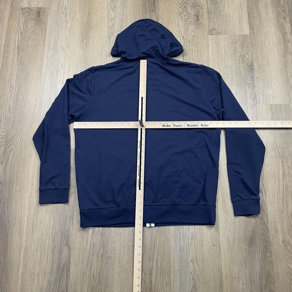 Marine Layer Hoodie Mens Large Navy Blue Full Zip Sweatshirt Logo Cotton Modal - Picture 8 of 11